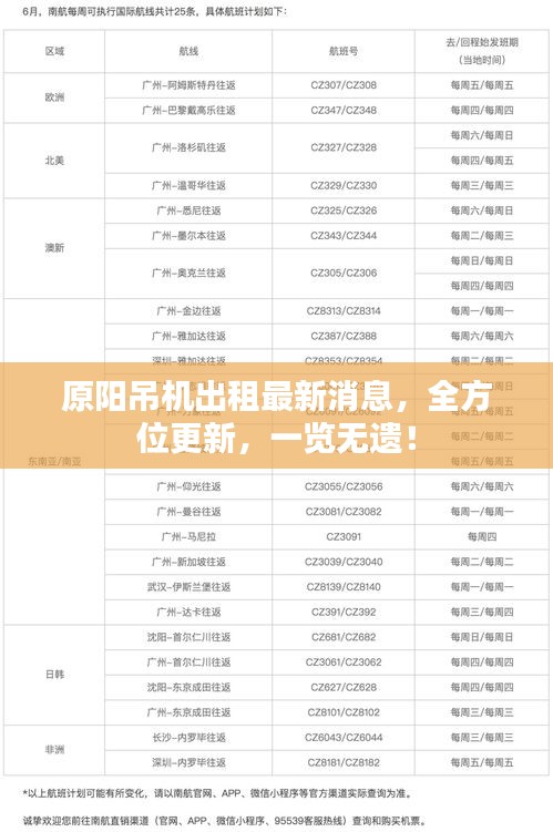 原阳吊机出租最新消息，全方位更新，一览无遗！