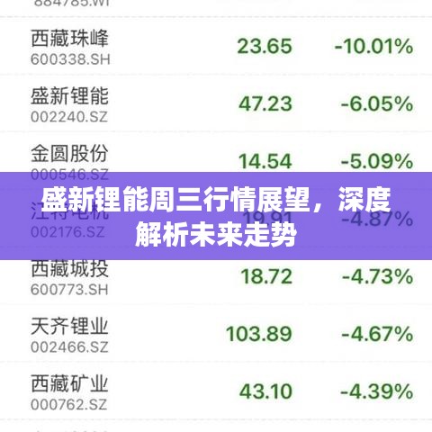 盛新锂能周三行情展望，深度解析未来走势