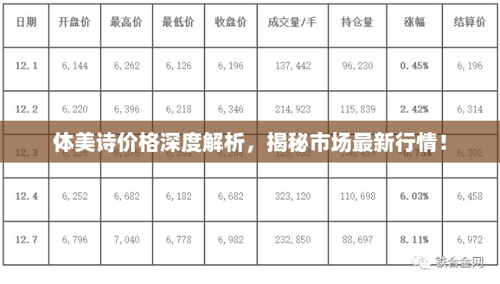 体美诗价格深度解析，揭秘市场最新行情！