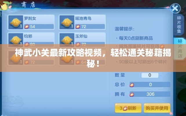 神武小关最新攻略视频，轻松通关秘籍揭秘！