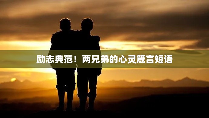 励志典范！两兄弟的心灵箴言短语