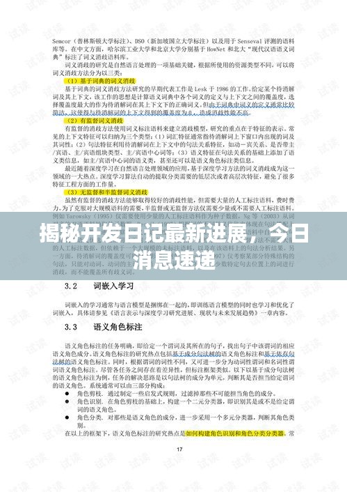 揭秘开发日记最新进展，今日消息速递