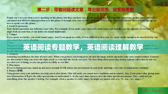 英语阅读专题教学，英语阅读理解教学 