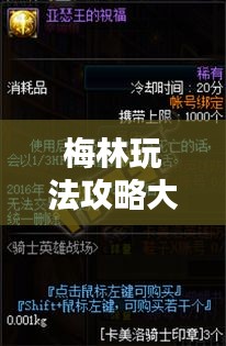梅林玩法攻略大全，探索最新秘籍！